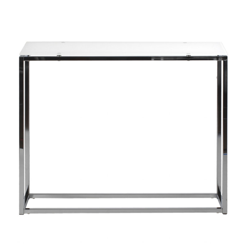 Console 35,83 po Ondine, Blanc, Chrome, H 30,32 po x l 35,83 po x P 10,04 po