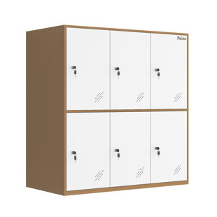 6 Door White Employee Locker with Key