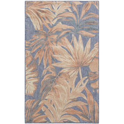 Clemencio Blue Rose Modern Rug