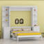 Lit escamotable avec bureau intégré, tablettes de rangement et armoires Lit escamotable pour bureaux à domicile compacts-796853197