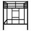 Lit mezzanine simple en métal noir avec garde-corps, un pour l'escalade rapide et des passe-temps de rangement faciles un espace adéquat
