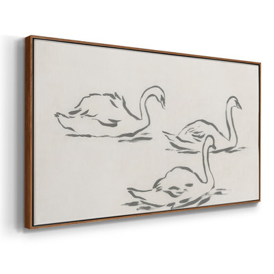 Esquisse de cygne II - Toile tendue avec châssis encadré - Prêt à être accroché
