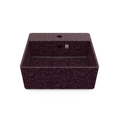 Woodio Cube40 15.75'' Wood Square Bathroom Sink with Overflow