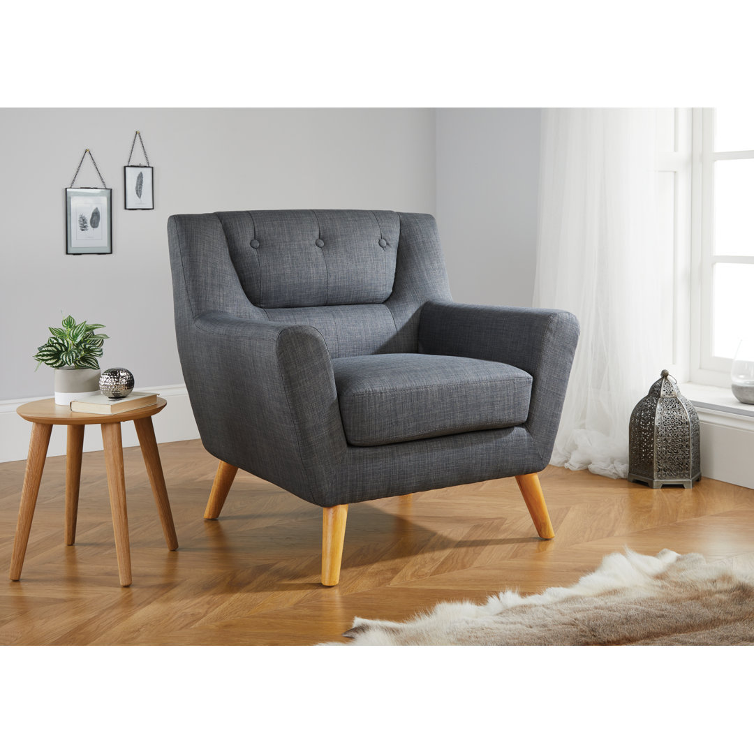 Farner 87Cm Wide Tufted Velvet Armchair