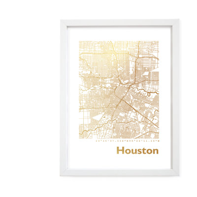 Houston Map - Single Picture Frame Print