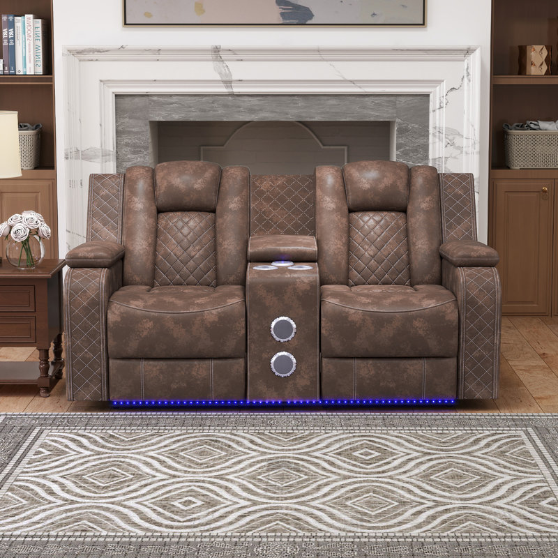 Causeuse inclinable 86,22 po Wdie, Brun