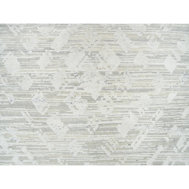 Tapis surdimensionné gris en laine naturelle noué à la main de conception moderne 9BCE2983420C47E99DE2AD6BF94C83C4