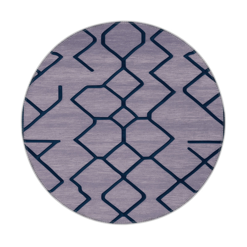 Tapis mauve intérieur et extérieur Trellis, Rond 5 pi