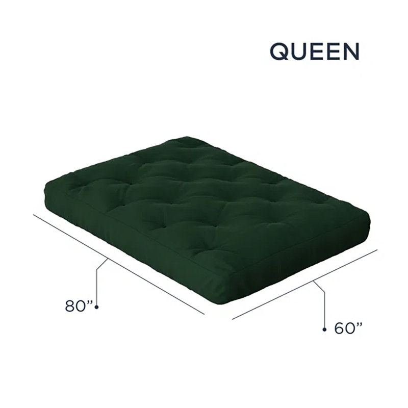 Matelas en mousse pour canapé-lit Futon de Lipson - , certifié CertiPUR-US, sans cadre, 8", Grand, Vert