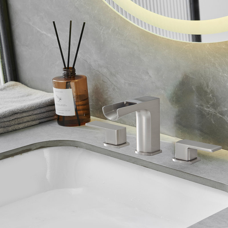 Waterfall 8 In. Widespread Double-Handle Bathroom Faucet