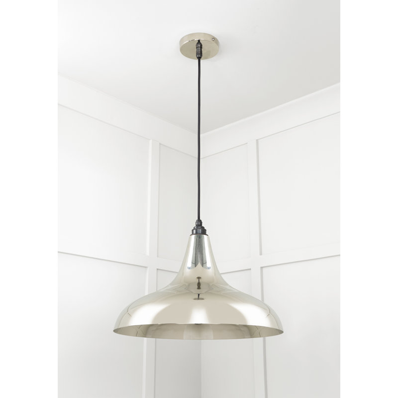 Frankley 1 - Light Silver/Black Dome Pendant