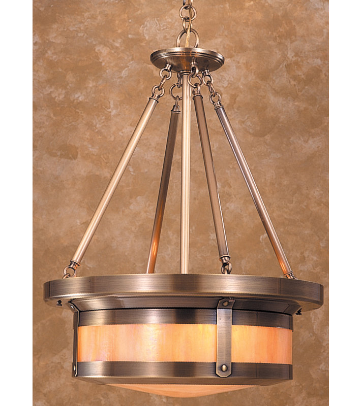 Berkeley 4 - Light Chandelier, Antique Brass, Gold White Iridescent
