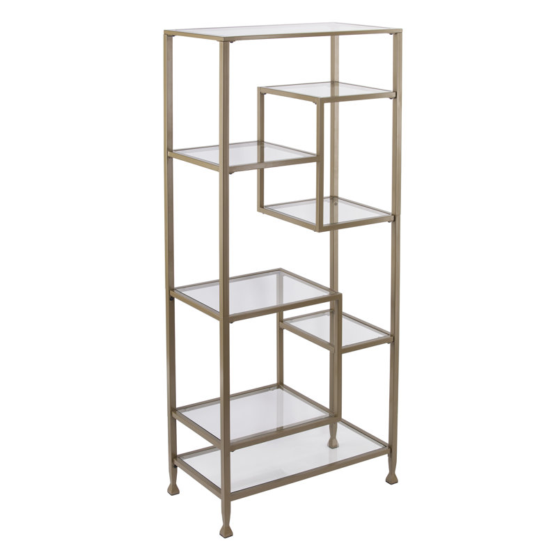 Charney Geometric Bookcase, Matte Khaki