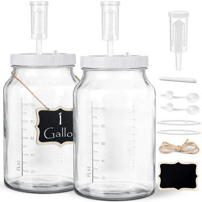 Paquet de 2 bocaux en verre de 1 gallon pour la verrerie Syntic