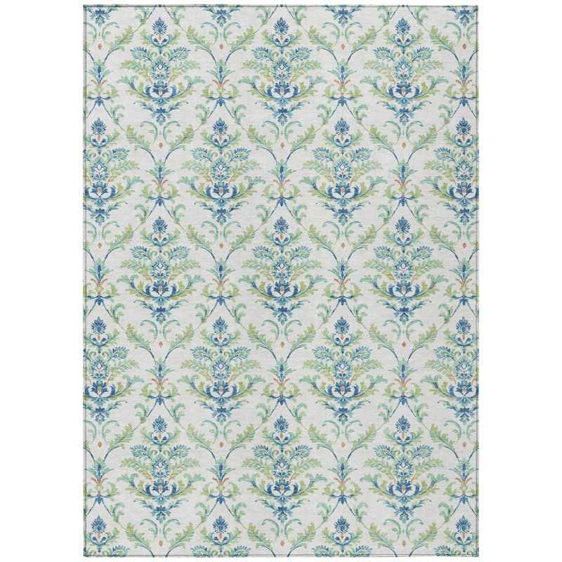 Machine Washable Indoor/Outdoor Chantille ACN2325 Damask Rug, Rectangle 10' x 14'