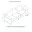 Bleu marine 93,7 po à 3 places recouvert de cuir PU respirant, accoudoir carré avec porte-gobelet, rangement et coussin en mousse à ressorts confortable, housse de coussin amovible qui recouvre un large revêtement en cuir,