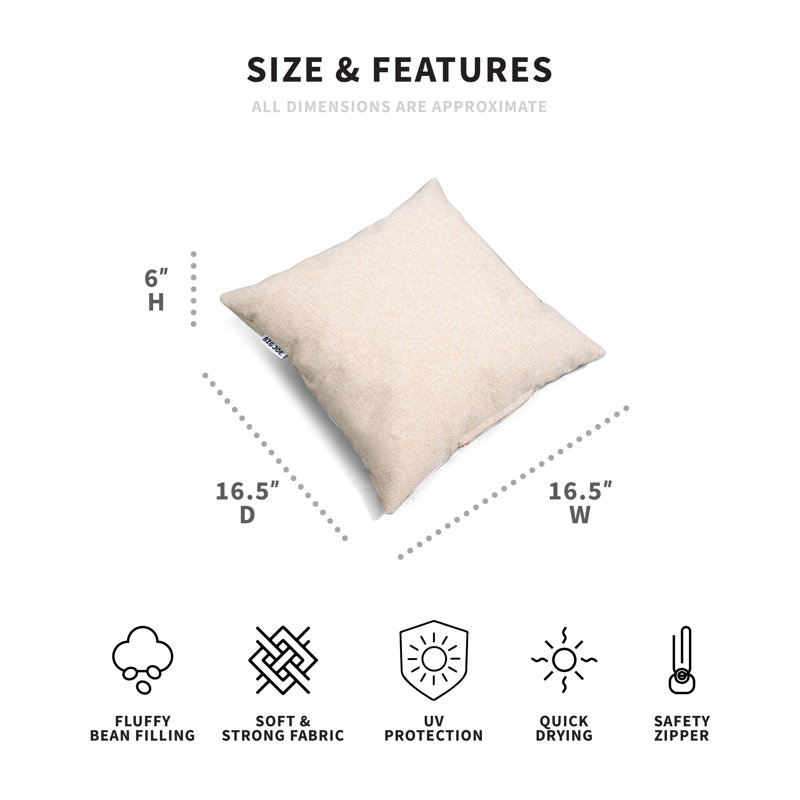Housse et insert de coussin décoratif en polyester, Naturel