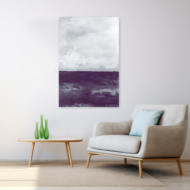 «Calm On The Horizon Abstract Contemporary Landscape Nature», art mural, H 48 po x l 32 po