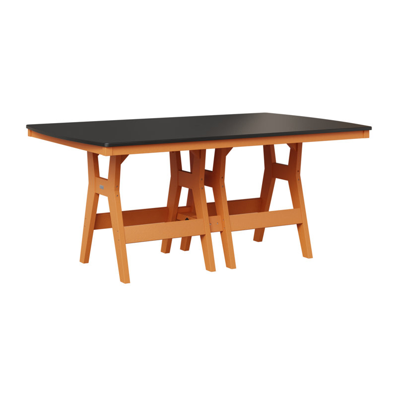 Table rectangulaire à hauteur de comptoir 72 po Berlin Gardens Harbor, Orange mangue, Noir martelé