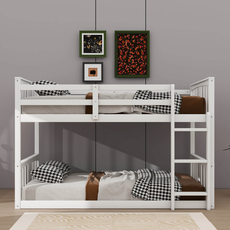 Twin-Over-Twin Bunk Bed Showcasing A Strong Ladder Structure, White