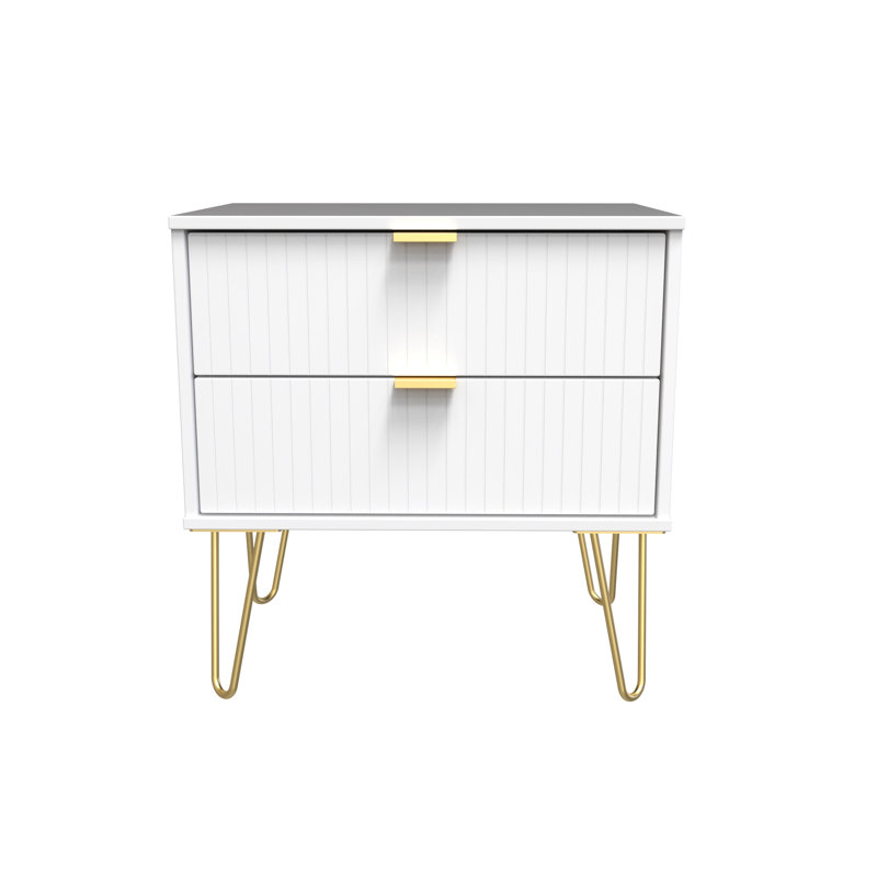 Beranda 58cm W Manufactured Wood Bedside Table, White Matt