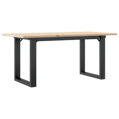 Coffee Table O-Frame Solid Wood Pine And Steel by 17 Stories