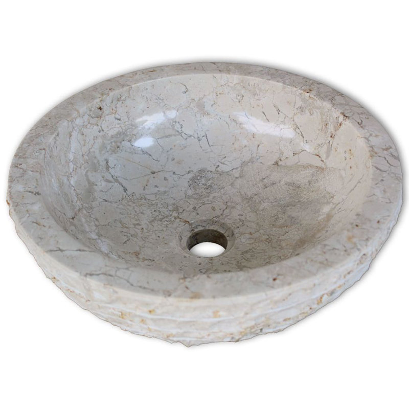 Petit lavabo de comptoir en marbre, Crème