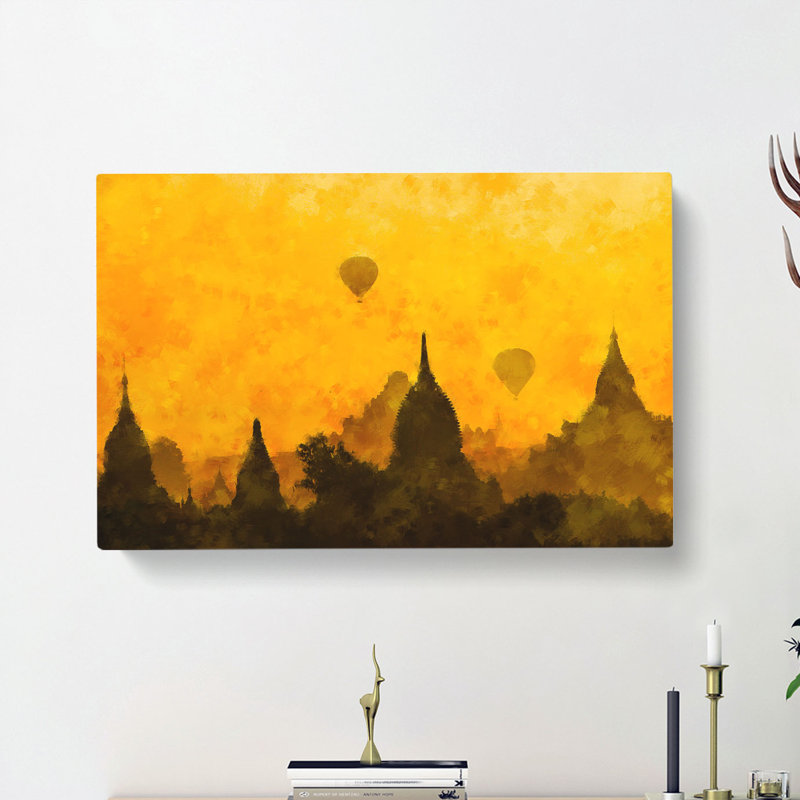Hot Air Balloons Over Old Bagan - Wrapped Canvas, 50cm H x 76cm W x 3cm D
