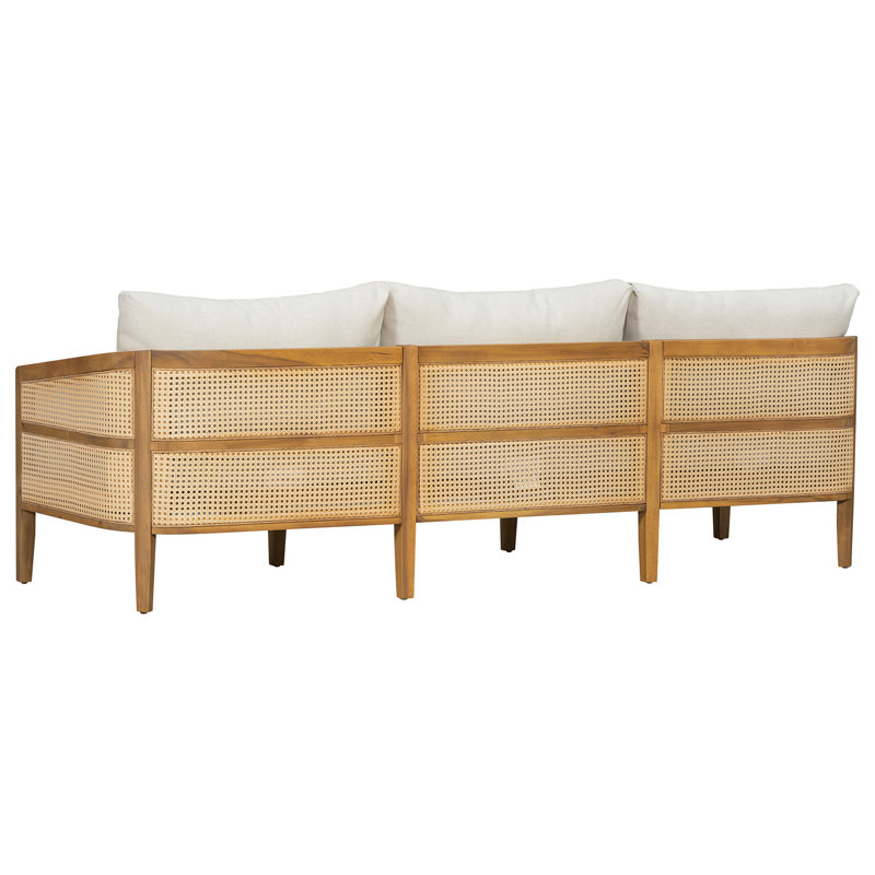 Ensemble de conversation extérieur 5 pièces en bois d'acacia et rotin en PE