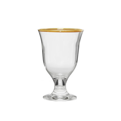 Ensemble de 6 verres à pied courts avec bordure dorée