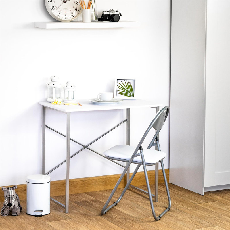 Harbour Housewares - Industrial Office Desk & Chair, White