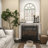 Wood Arched Window Inspired Scroll Light Blue Wall Decor with Metal Scrollwork Relief
