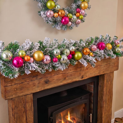 Guirlande 48 "Snow Glitter and Ball Retro