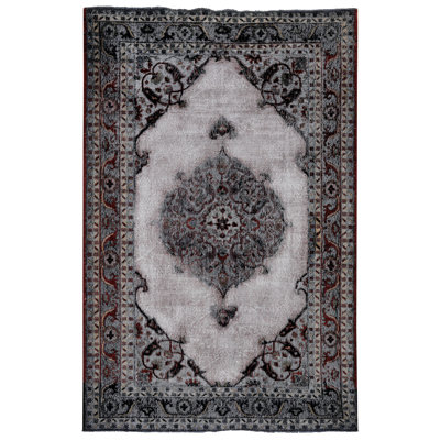 Tapis rétro noué à la main 6 pi 9 po x 11 pi 4 po One-of-a-Kind Anatolian