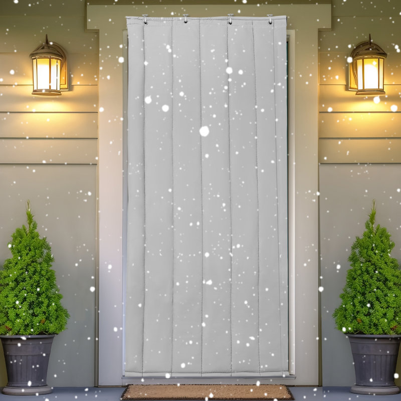 Yosgart Cotton Blend Blackout French Door Curtain Single Panel, Gray, 31.5" W x 78.74" L