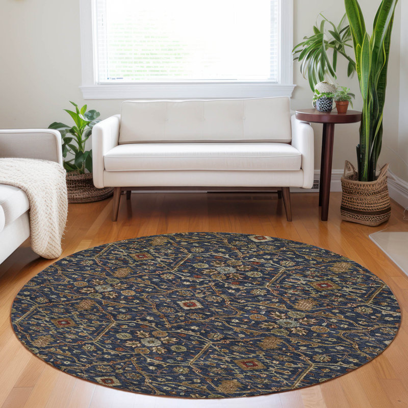 Tapis intérieur / extérieur bleu Zara , 8 pi x 8 pi