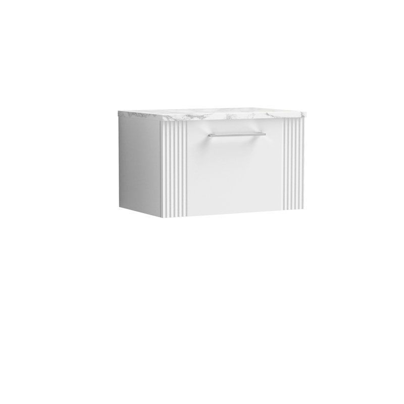 Deco 60.5cm Single Bathroom Vanity Base Only, Satin White