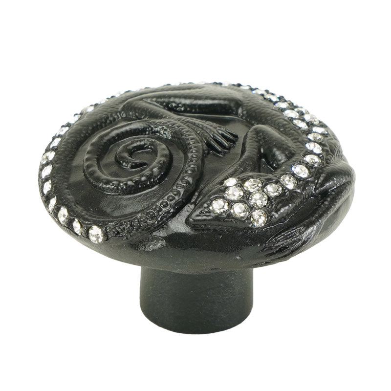 KNOB; LIZARD; PERIDOT MUSEUM GOLD FINISH, Matte Black