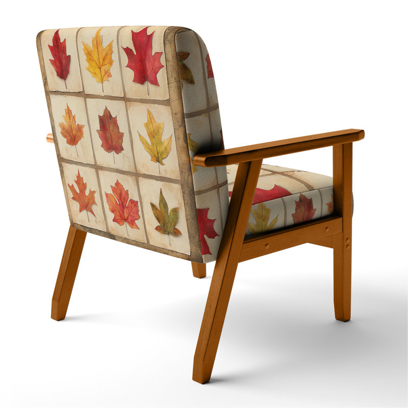 Chaise rembourrée Leaves, Brown Square Arms