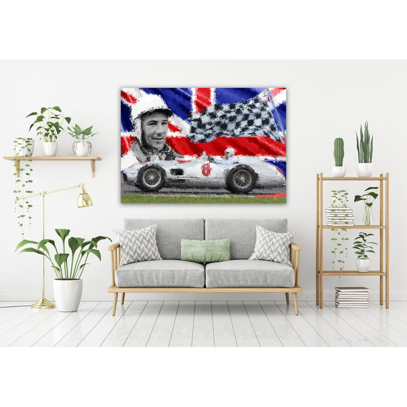 Stirling Moss 1 Formula One Racing Drivers Collection - Art Prints, 29.5cm H x 39.4cm W x 0.11cm D, Metal