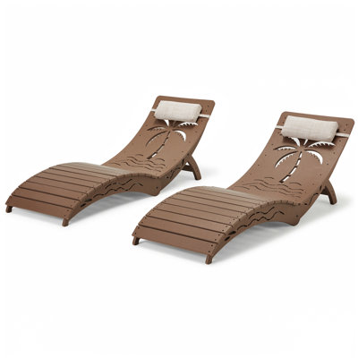 Ensemble de 2 chaises longues pliantes HDPE