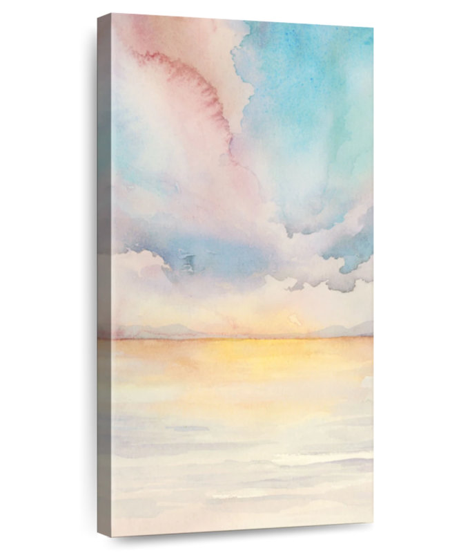 Triptyque Sea Sunset II, H 30 po x l 15 po