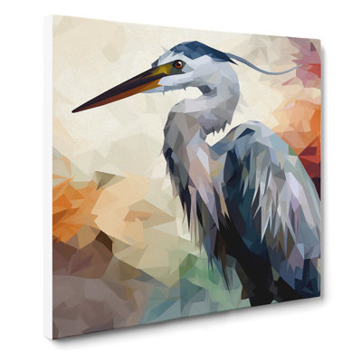Heron Abstract Art - Wrapped Canvas