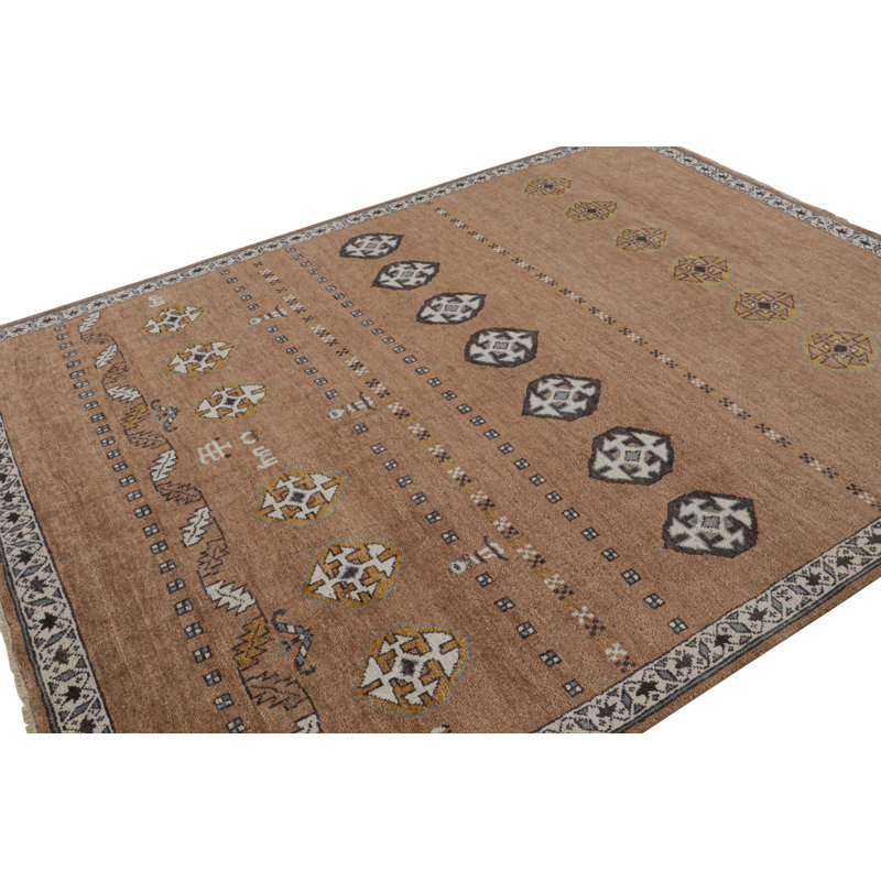 Burano Hand Knotted Wool Geometric Area Rug, Rectangle 10' x 14'