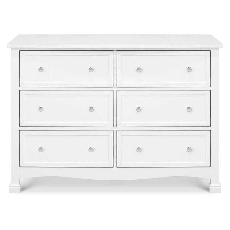 White Double Nursery Dresser with Six Drawers