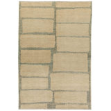 Wool Patchwork Area Rug in Beige/Blue/Gray