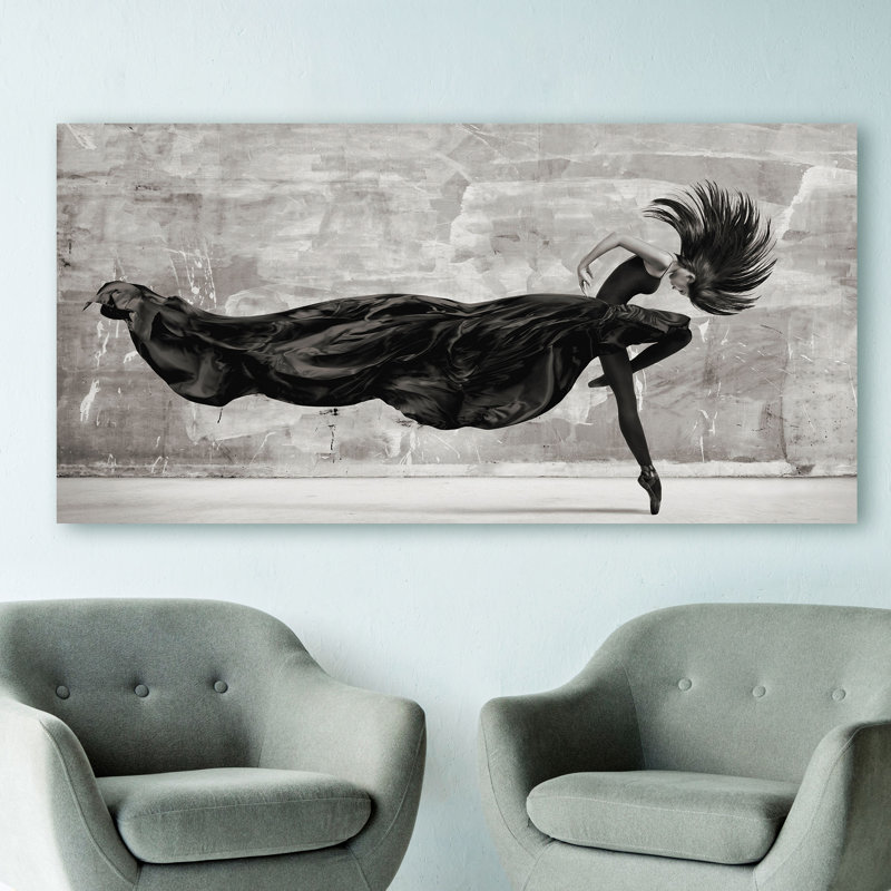 Black Swan by Julian Lauren - Wrapped Canvas Print, 50cm H x 100cm W x 4cm D
