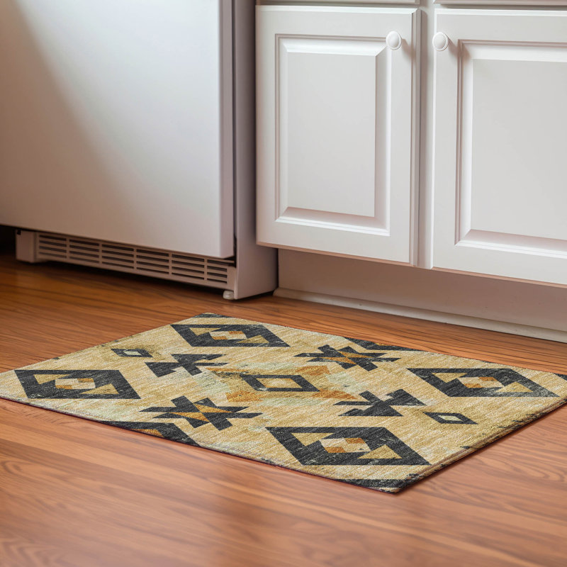 Premium Machine Washable Fairwood AMF1882 Aztec Rug, Rectangle 1'8" x 2'6"