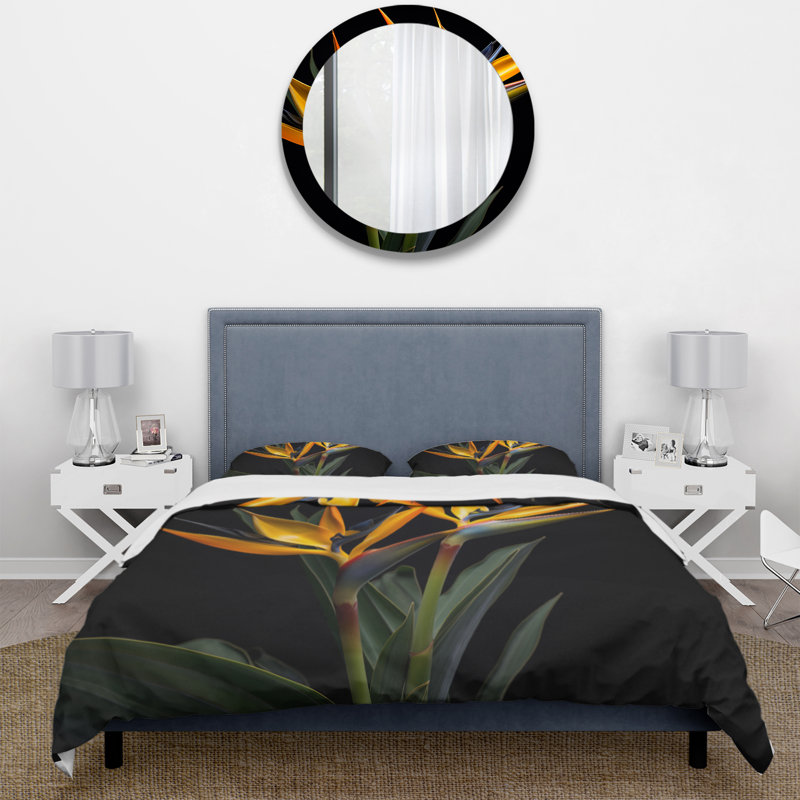 Ensemble de housse de couette en microfibre / polyester Birds Of Paradise Flowers I Bedding