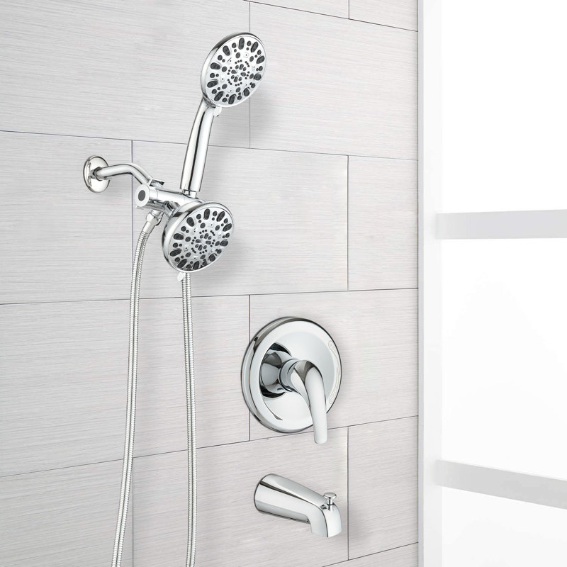 Robinet de baignoire avec valve brute, Argent